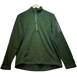 Eddie Bauer Mens Fleece 1/4 Zip Sweater Pullover Long Sleeve Size M Forest Green